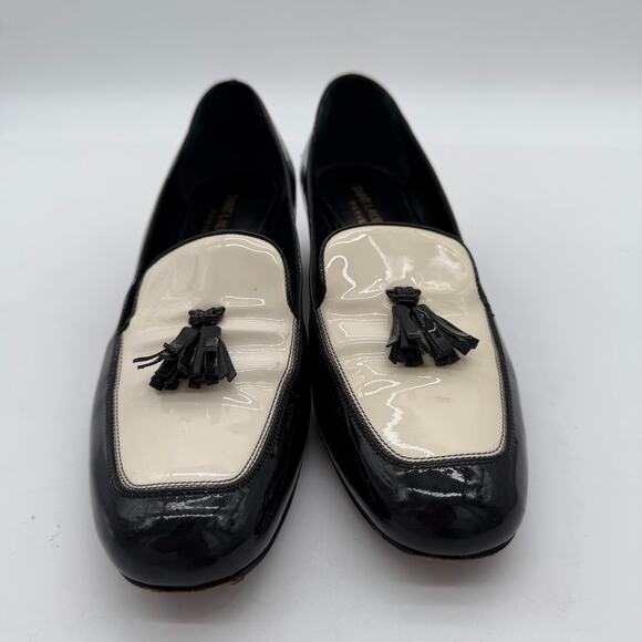 Saint Laurent Elegant Patent Leather Tassel Accents Pumps Women's Size 7 IT 37 - Picture 7 of 8